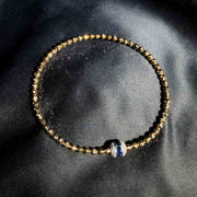 Natural Blue Sapphire Stone Bracelet 0.61ct, Diamond 0.24ct 18K Gold